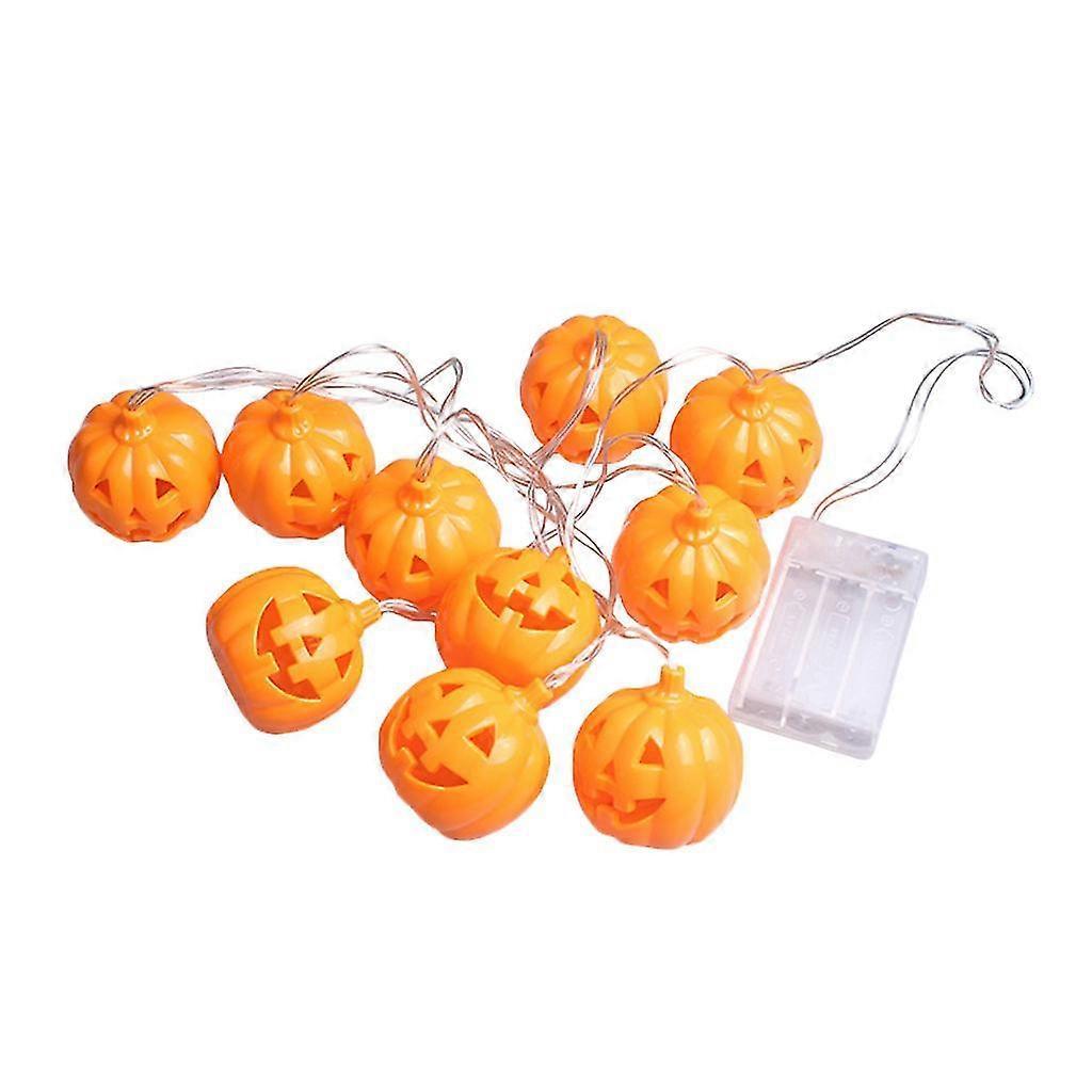 Halloween Pumpkin LED String Lights, 10 Bulbs, Room Decoration