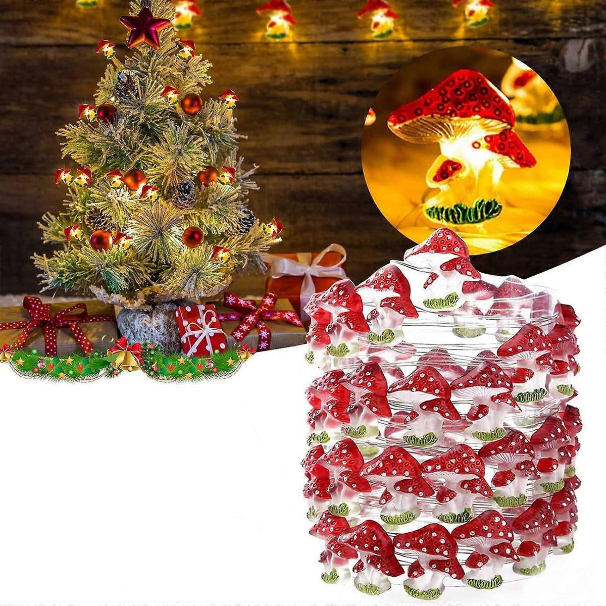 Fairy Lights 2M 20 LEDs, USB Rainproof LED String Lights for Christmas