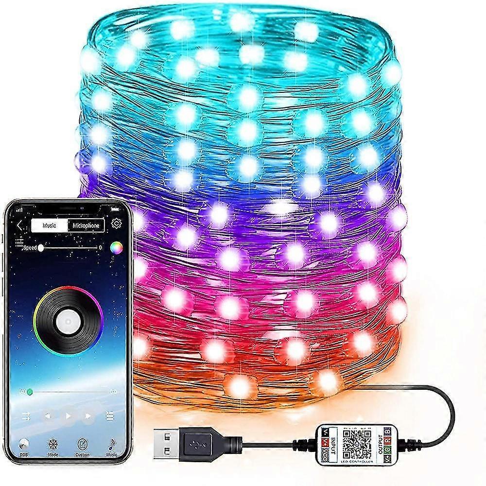 RGB Fairy String Lights, Indoor Outdoor Color Changing Music Twinkle Lights