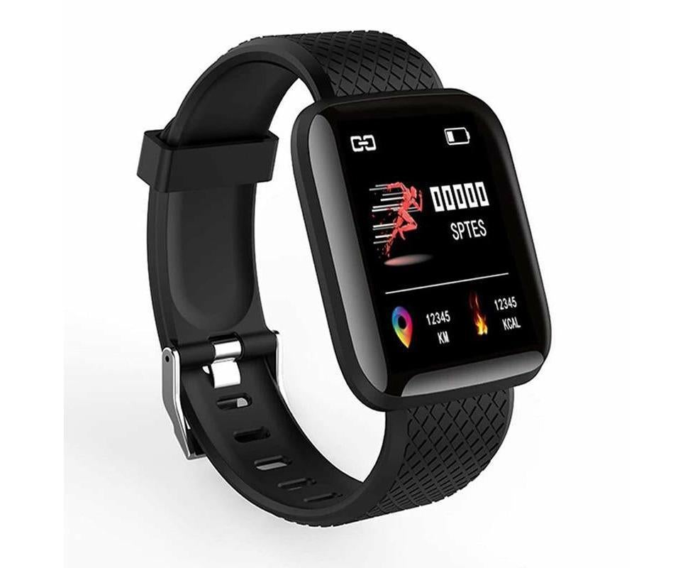 116Plus Sports Android IOS Bluetooth Touch Water Resistant Screen Fitness Tracker Smart Wrist Bracelet - Black
