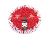 Round Elk/Santa/Snowman Print Xmas Tree Skirt Cover Floor Carpet Christmas Decor-B
