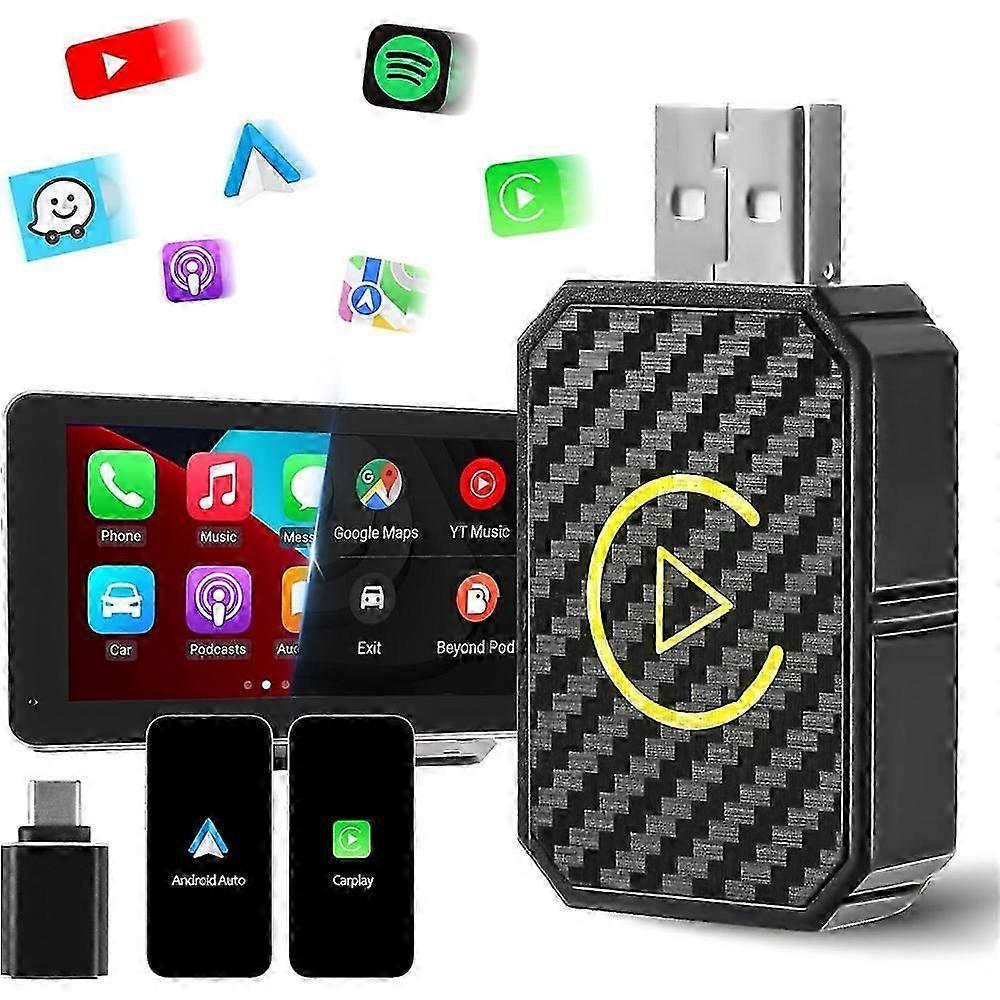Android Auto & Apple CarPlay Wireless Adapter, Convert Wired to Wireless