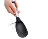 Scoop Thickened Anti-slip Stainless Steel Practical Rice Spoon for Kitchen-Black