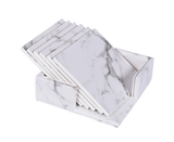 6Pcs Faux Leather Marble Coasters Cup Mat Pad Holder Placemat Dining Table Decor- G
