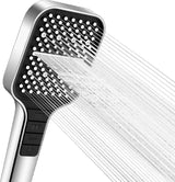 Square Handheld Shower Head, 7 Spray Modes, Adjustable Universal