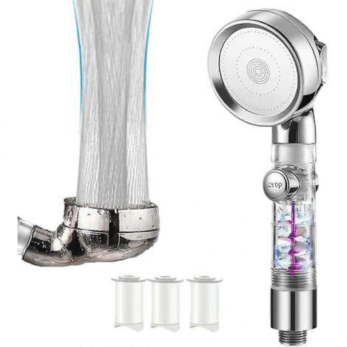 High Pressure Shower Head with Filter, 3 Modes, Switch & 3 Cartridges