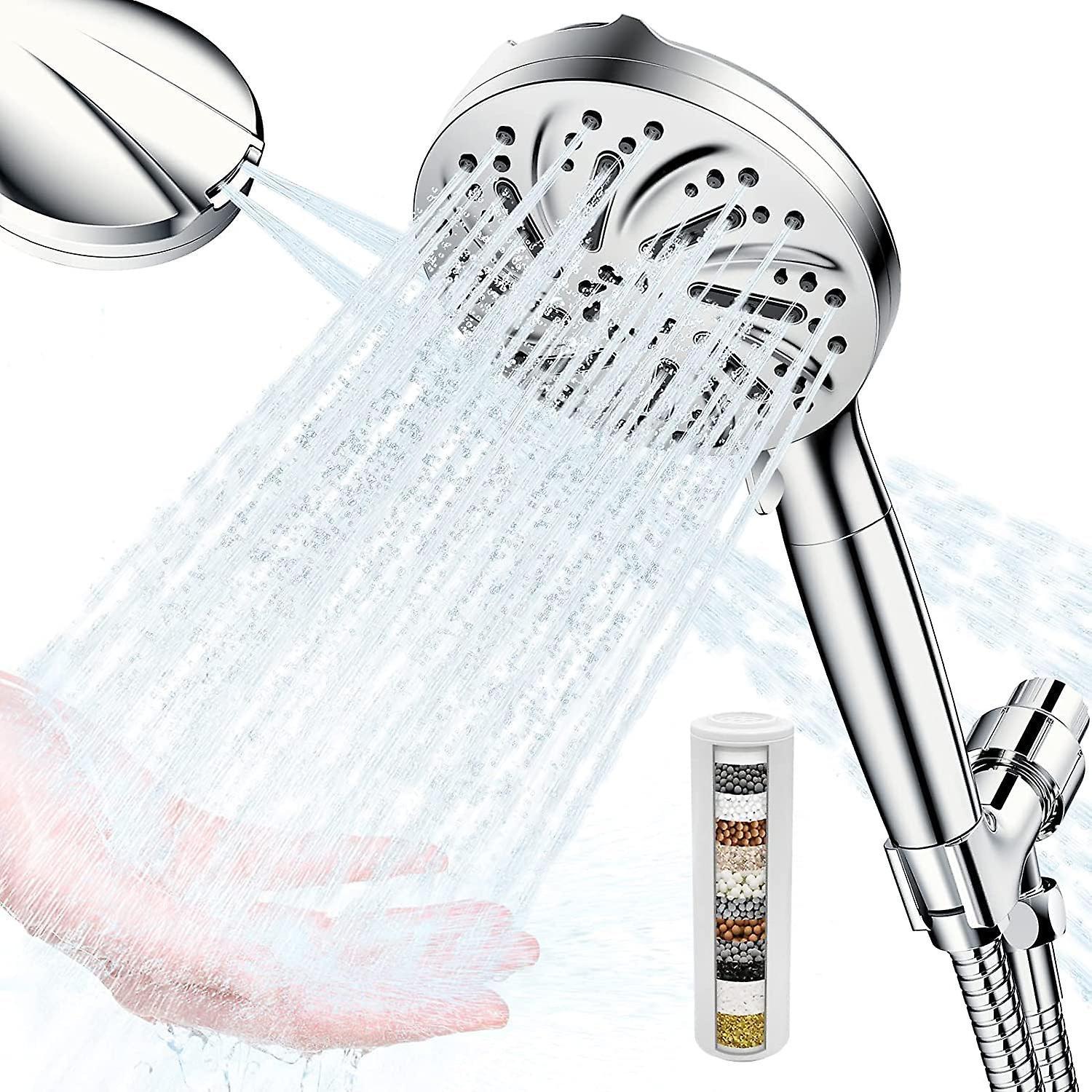 Shower Head with 15-Stage Filter, 10 Jet Modes, Anti-Limescale