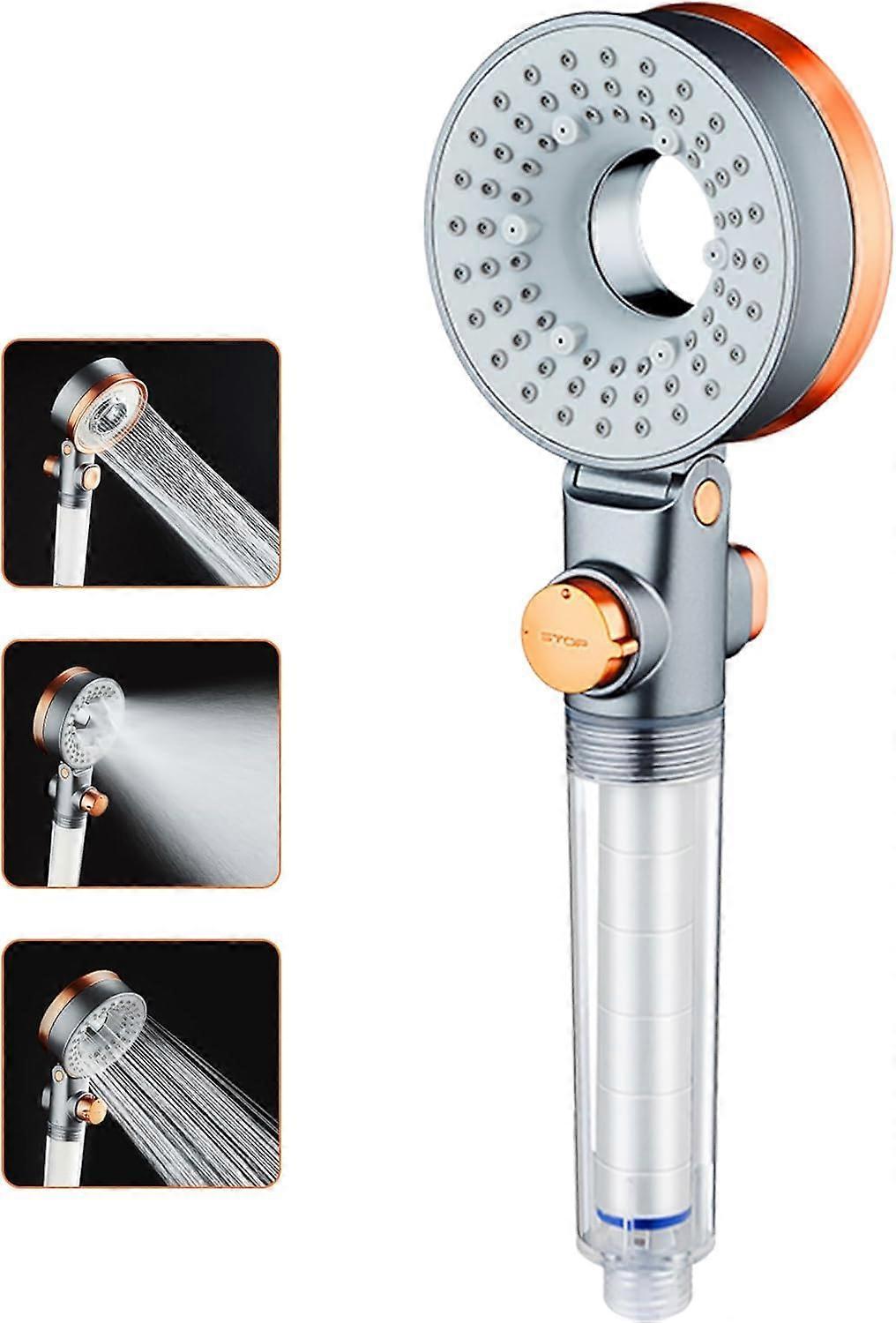 Water Saving Anti-Limescale Shower Head with Filter, 3 Modes SPA