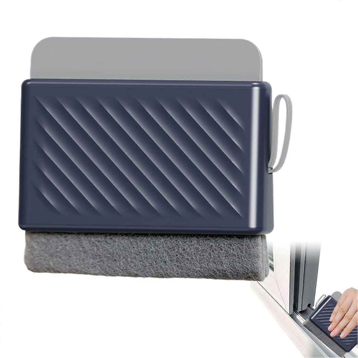 Multifunctional Window & Shower Squeegee with Grout Brush, Blue