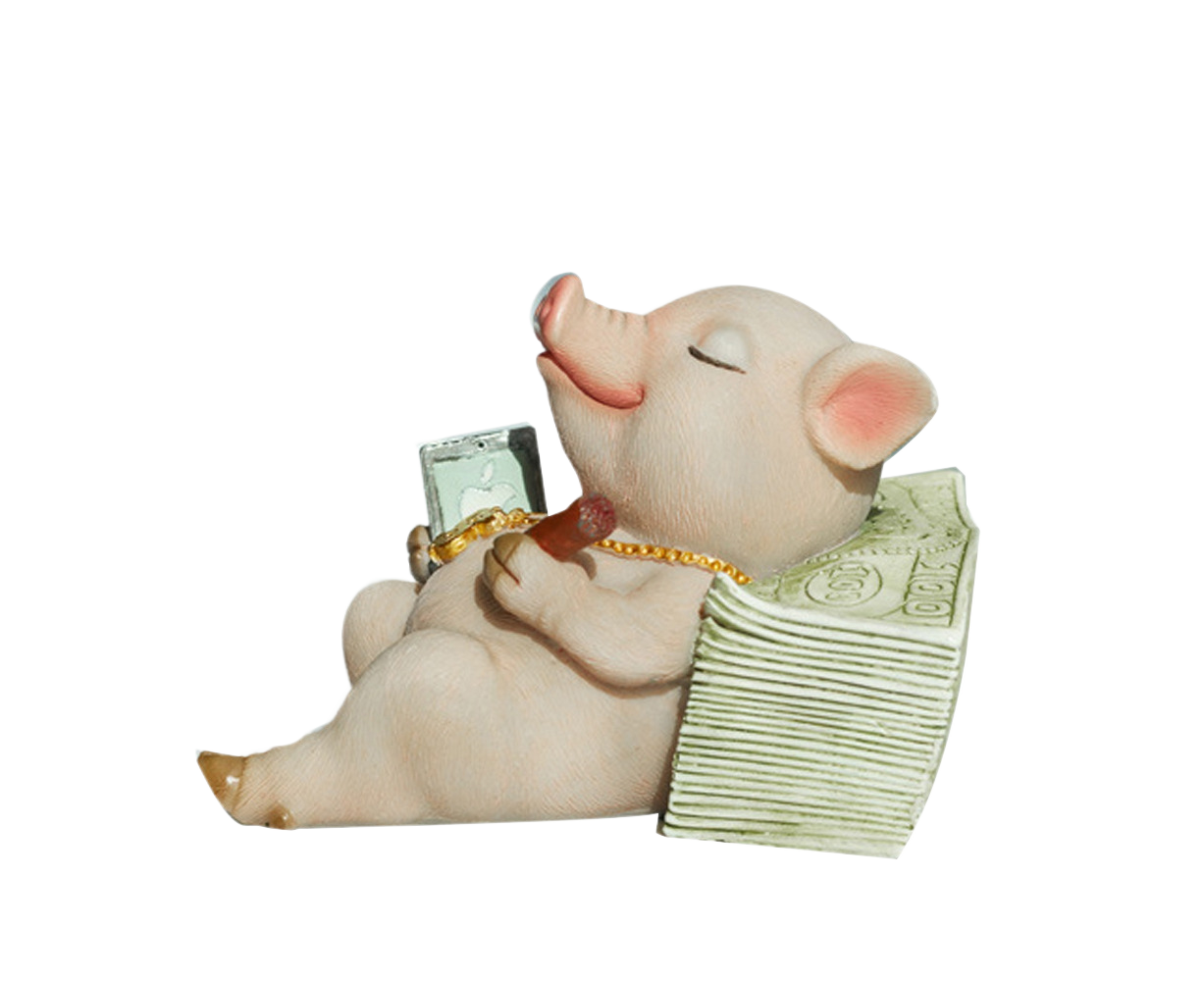 Lovely Moving Brick Reading Book Pig Ornament Home Desktop Decor Resin Craft-5#