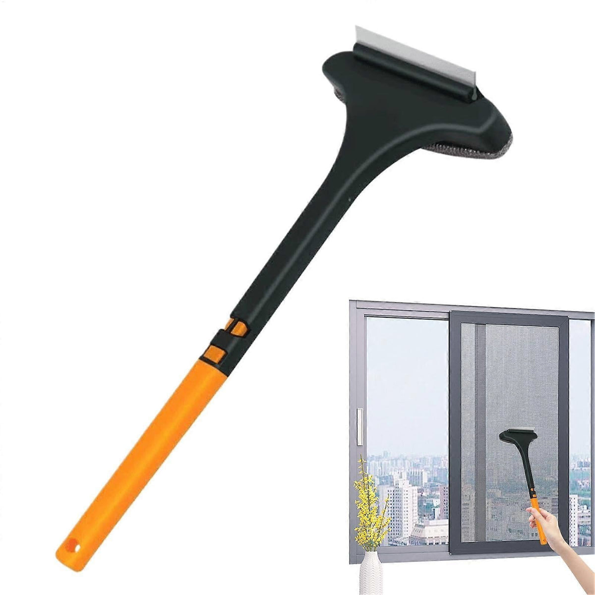 2-in-1 Window Screen Cleaning Brush, Mesh & Glass Scrubber