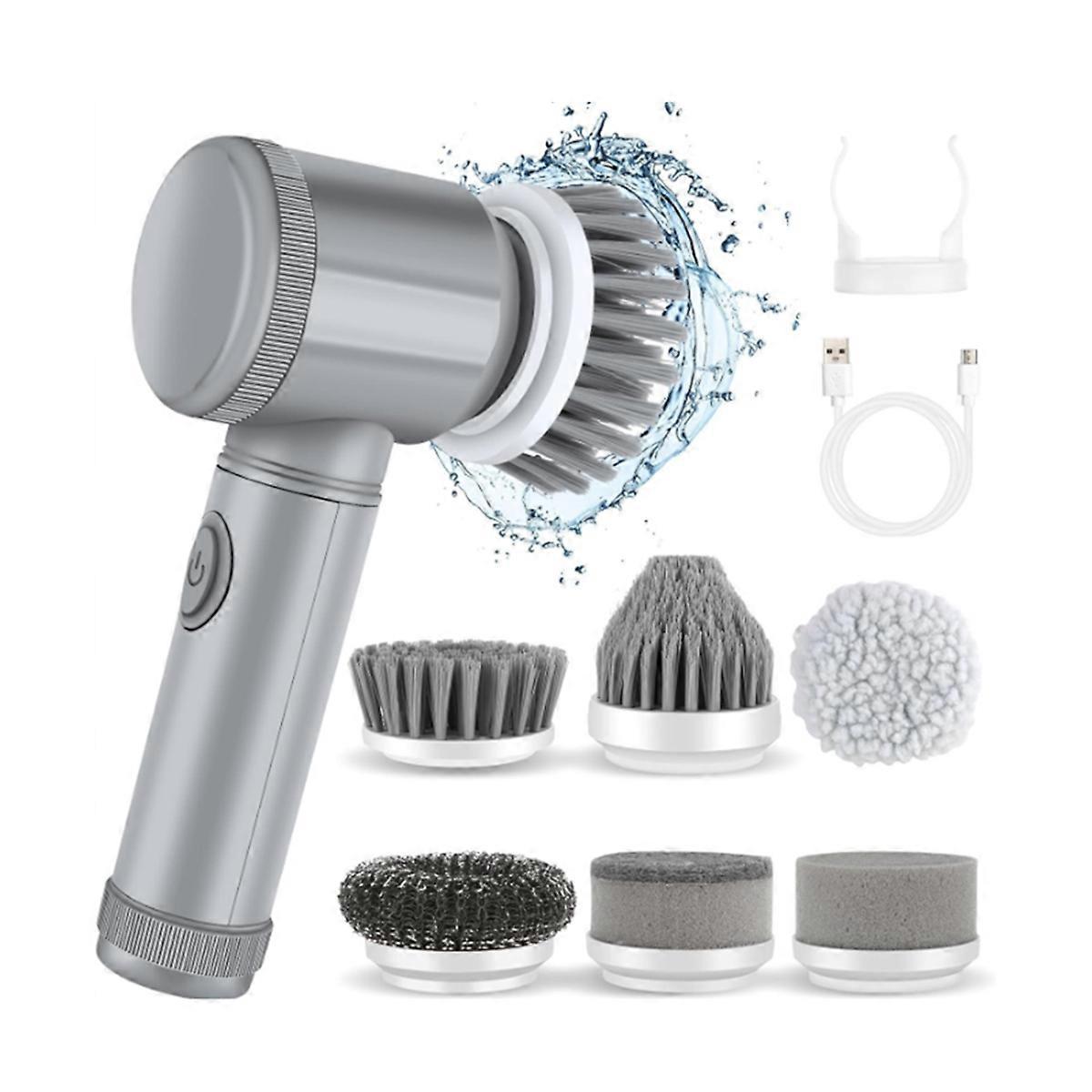 Electric Cleaning Brush with 6 Attachments, Rechargeable Scrubber