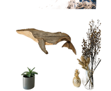 Animal Ornament Practical Realistic Wood Marine Element Whale Wall Decoration for Home-Whale