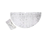 Tree Skirt Polyester Snowflake Pattern Tree Carpet-White