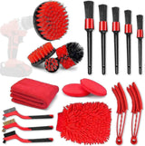 18pcs Car Cleaning Brush Kit, Auto Detailing & Drill Brushes