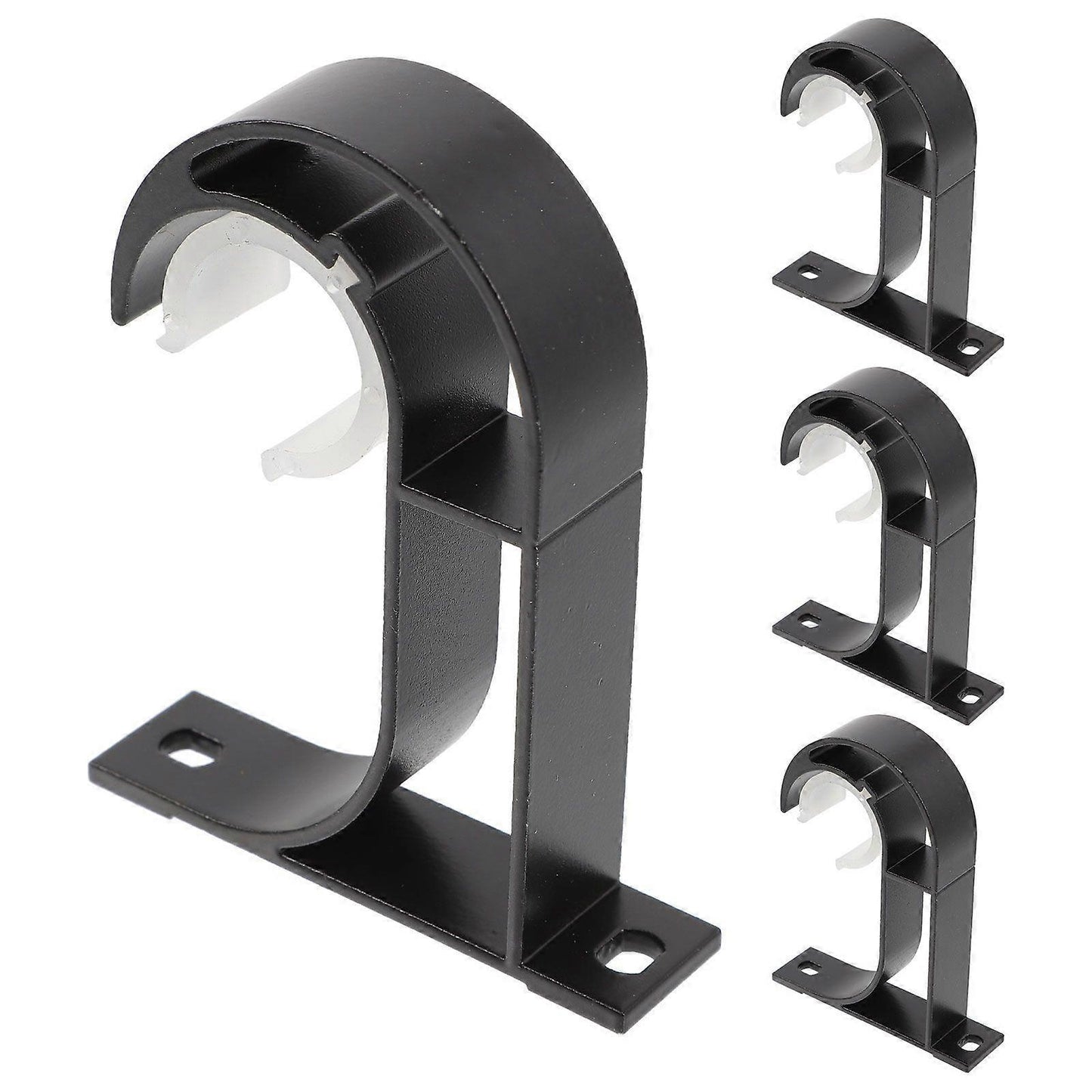 4pcs Curtain Rod Brackets, Heavy-Duty Curtain Rod Holders & Hooks