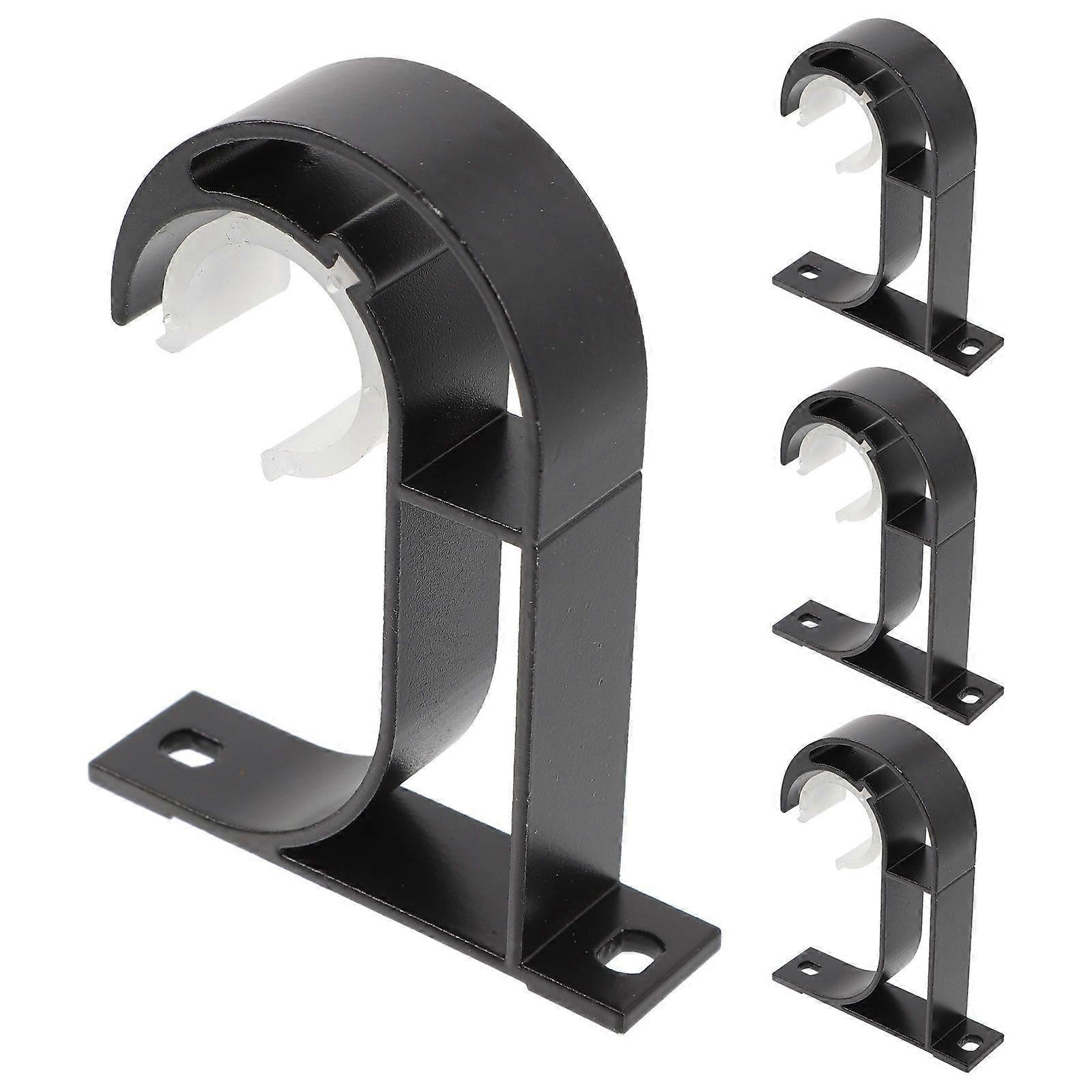 4pcs Curtain Rod Brackets, Heavy-Duty Curtain Rod Holders & Hooks