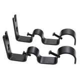 2pcs Tension Curtain Rods, Black & White with Brackets & Holders