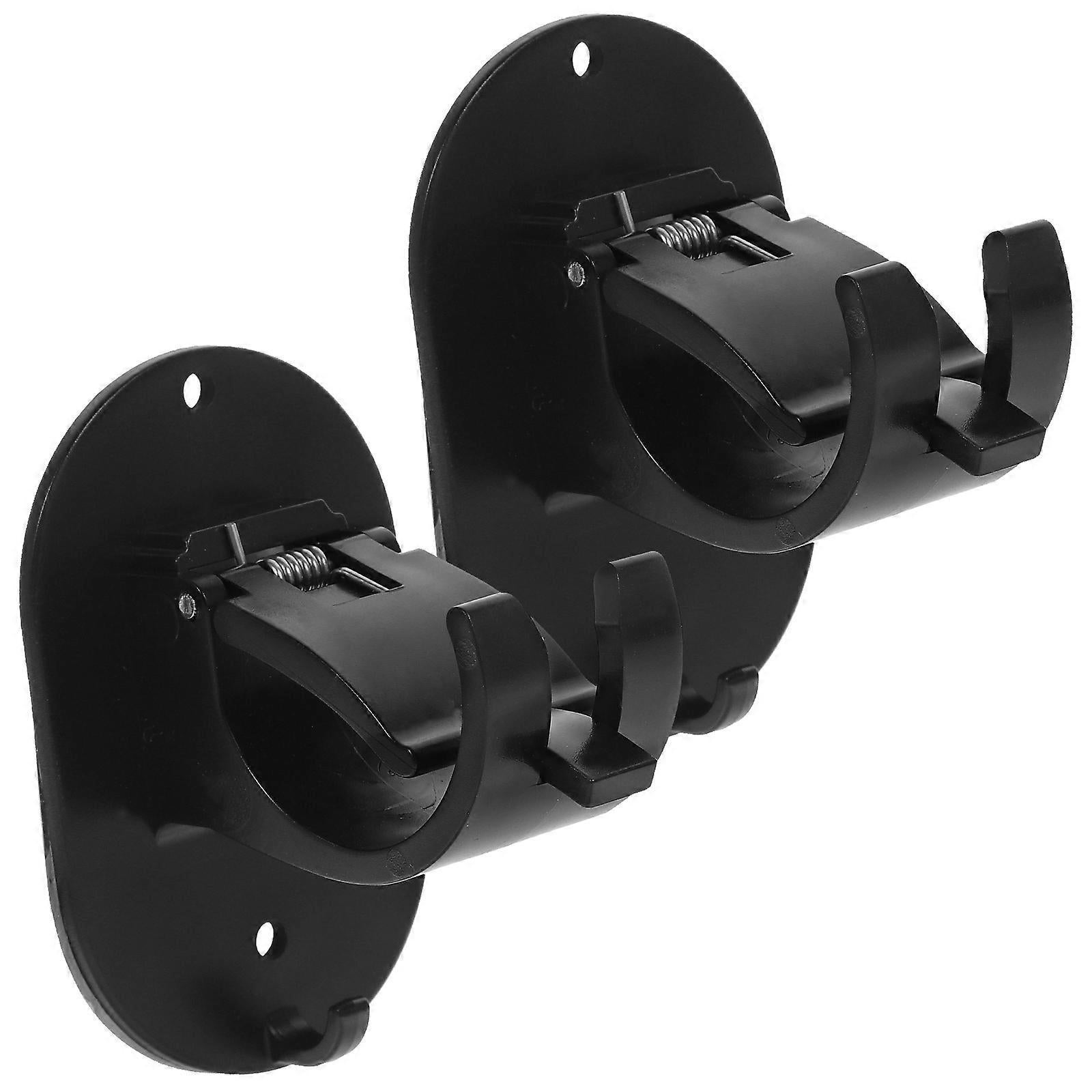 2pcs No-Drill Curtain Rod Brackets, Easy Clip Holders for Rods