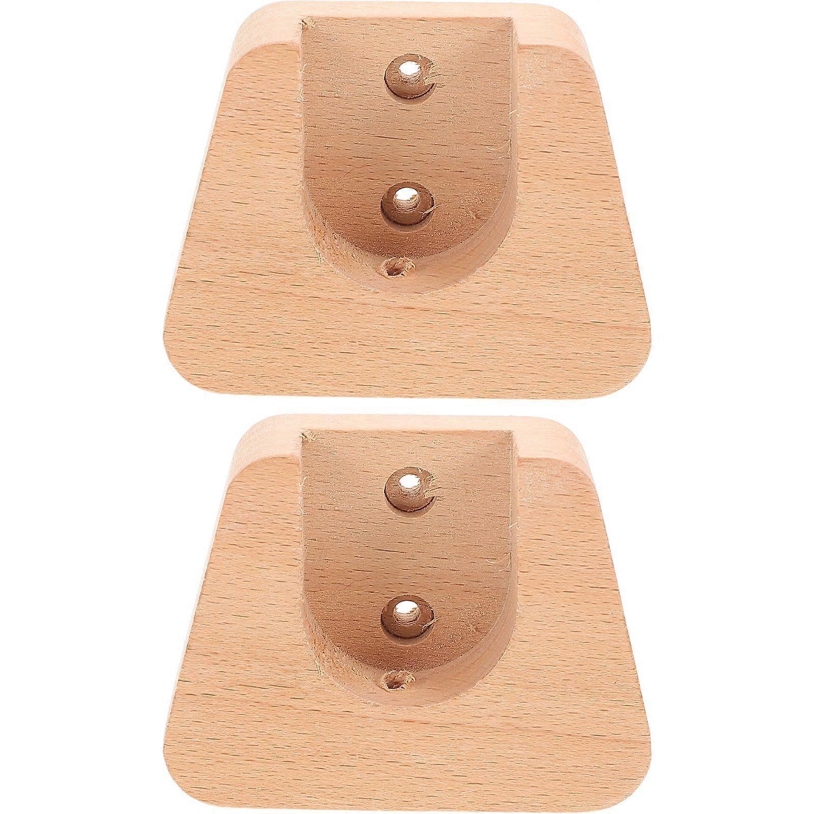 2pcs Wood Curtain Rod Holders, Mounting Brackets & Hooks