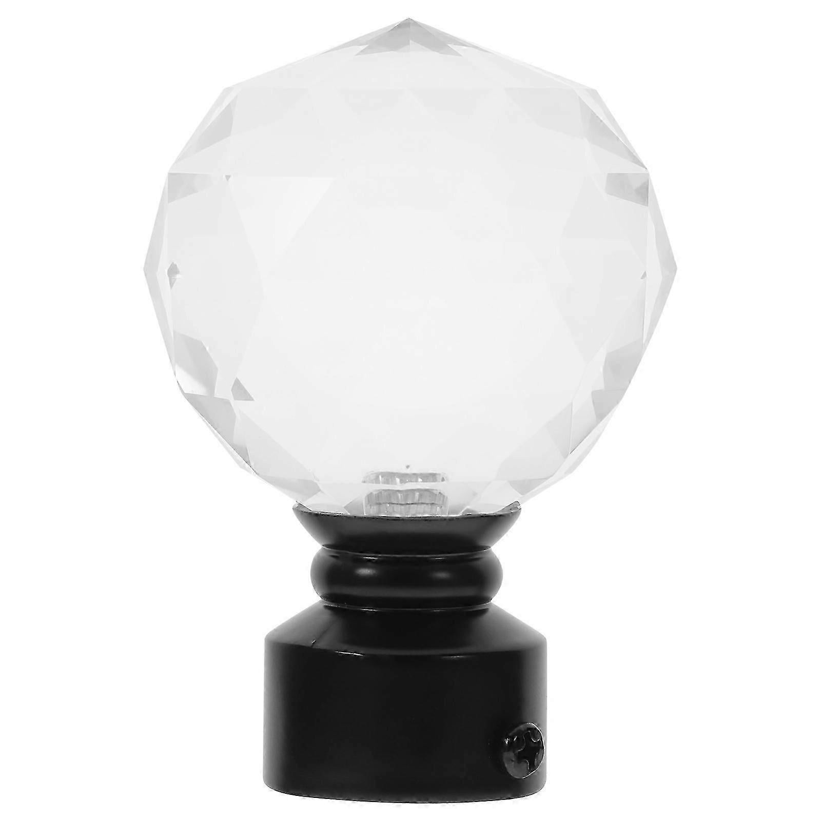 2pcs White Glass Ball Curtain Rod Ends with Brackets