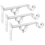 3pcs Double Curtain Rod Brackets, Metal Holders & Hangers