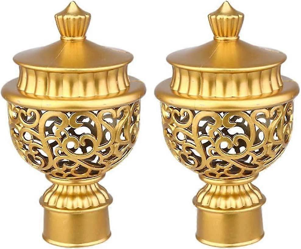 2pcs Curtain Rod Finials, Hollow Decorative End Caps