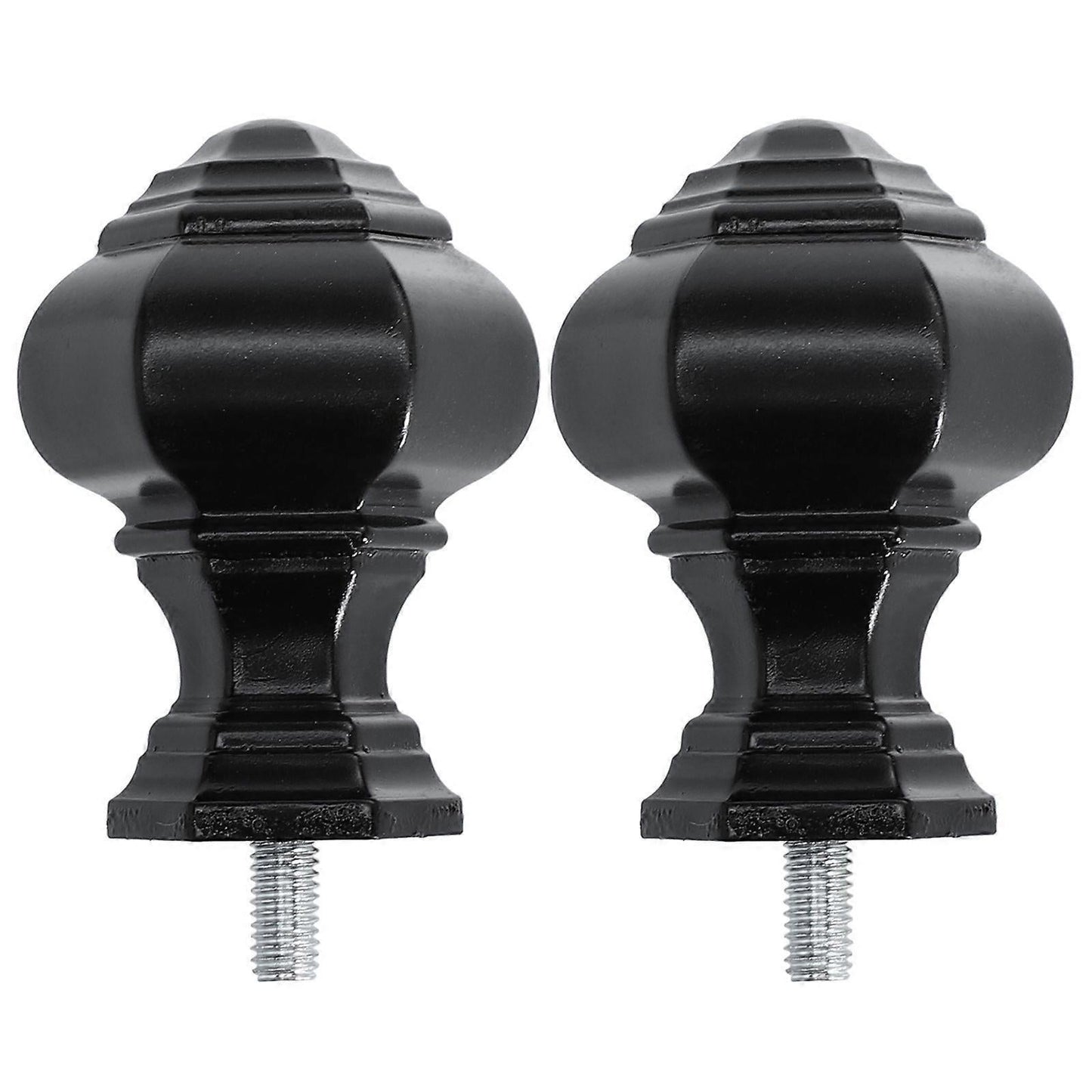 2pcs Curtain Rod Decorative Ends, Swivel End Caps for Windows