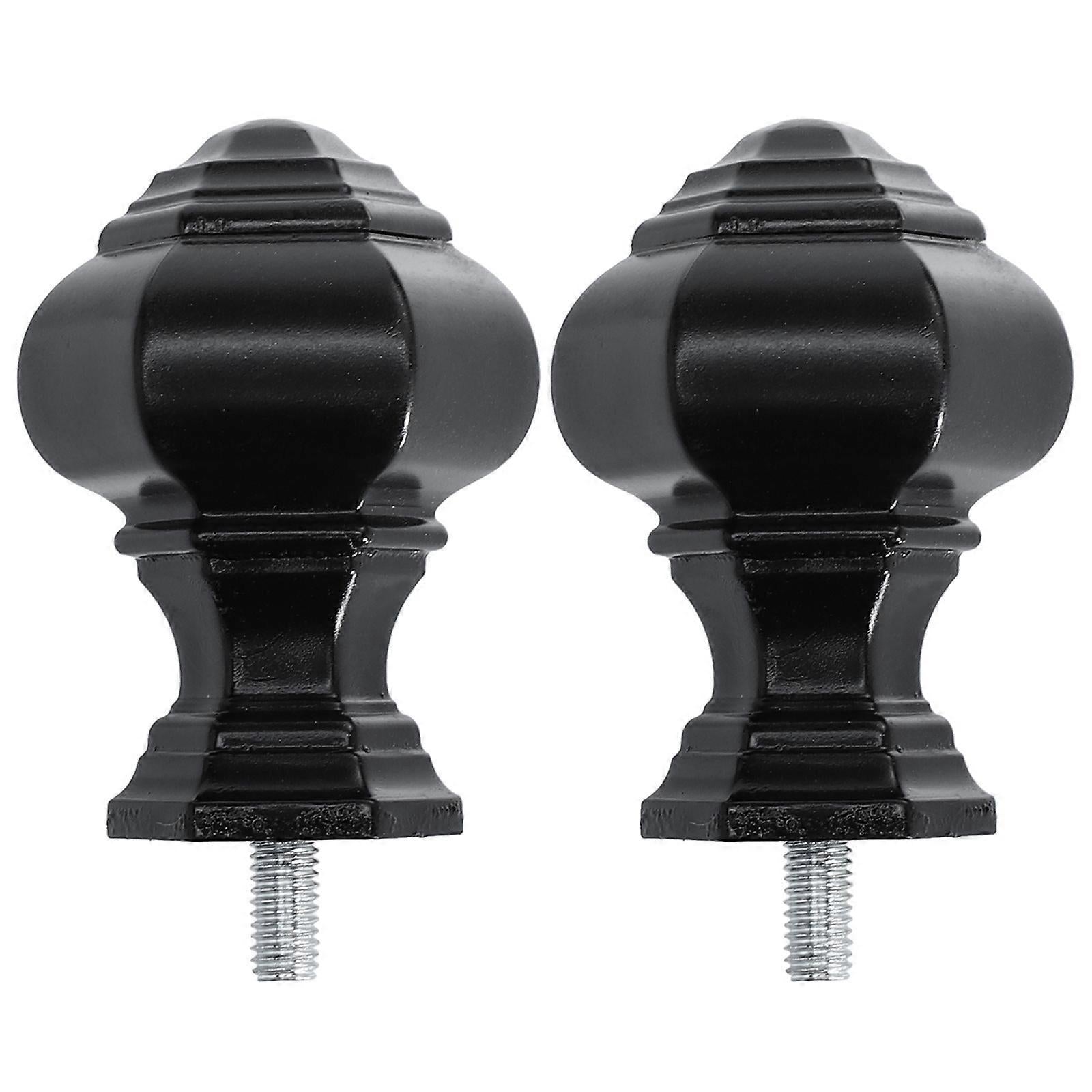 2pcs Curtain Rod Decorative Ends, Swivel End Caps for Windows