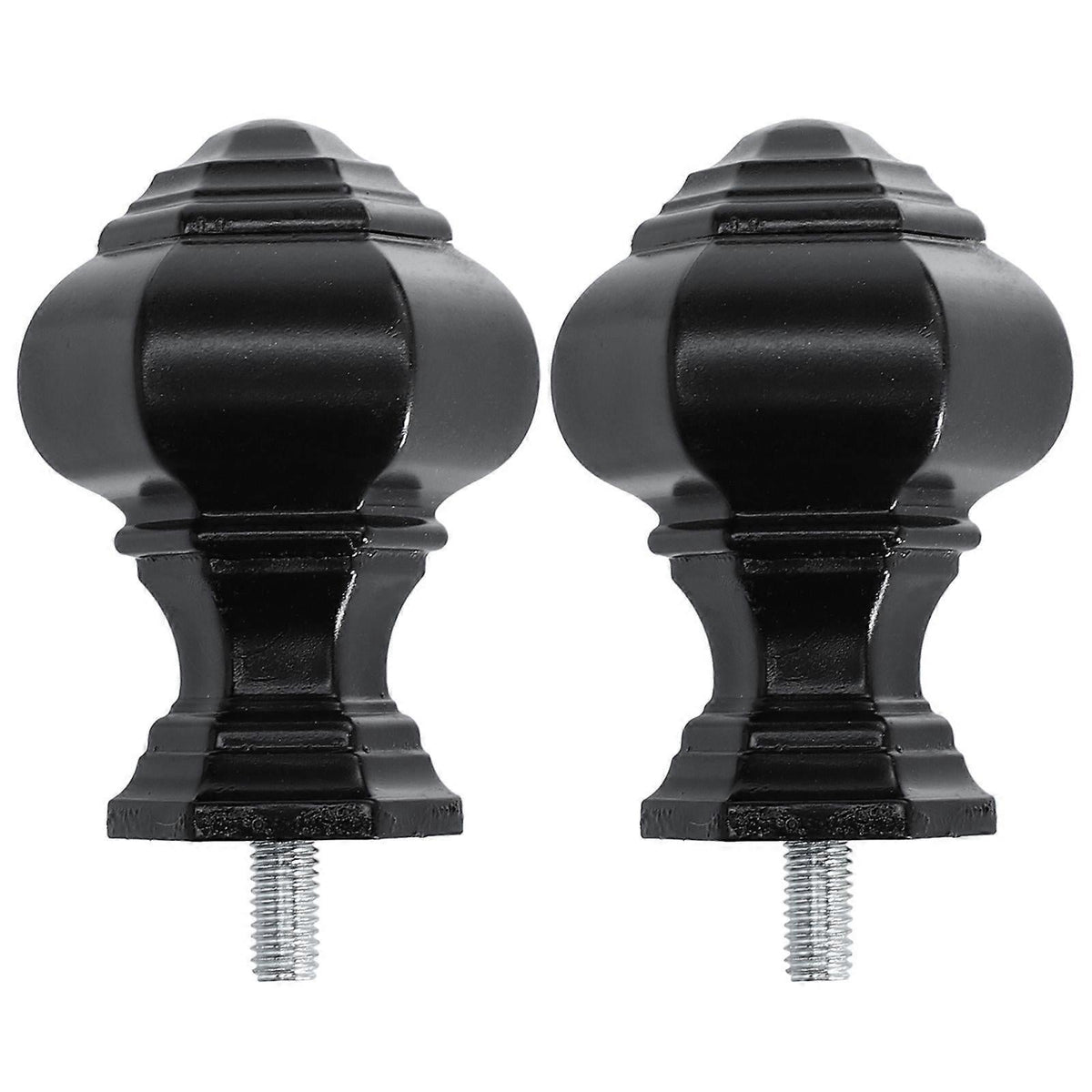 2pcs Curtain Rod Decorative Ends, Swivel End Caps for Windows