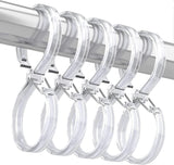 12pcs Plastic Shower Curtain Hooks Rings Rust-Proof S Hooks for Curtains & Clothes