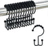 12pcs Double-Sided Metal Shower Curtain Hooks Anti-Rust Sliding Hooks