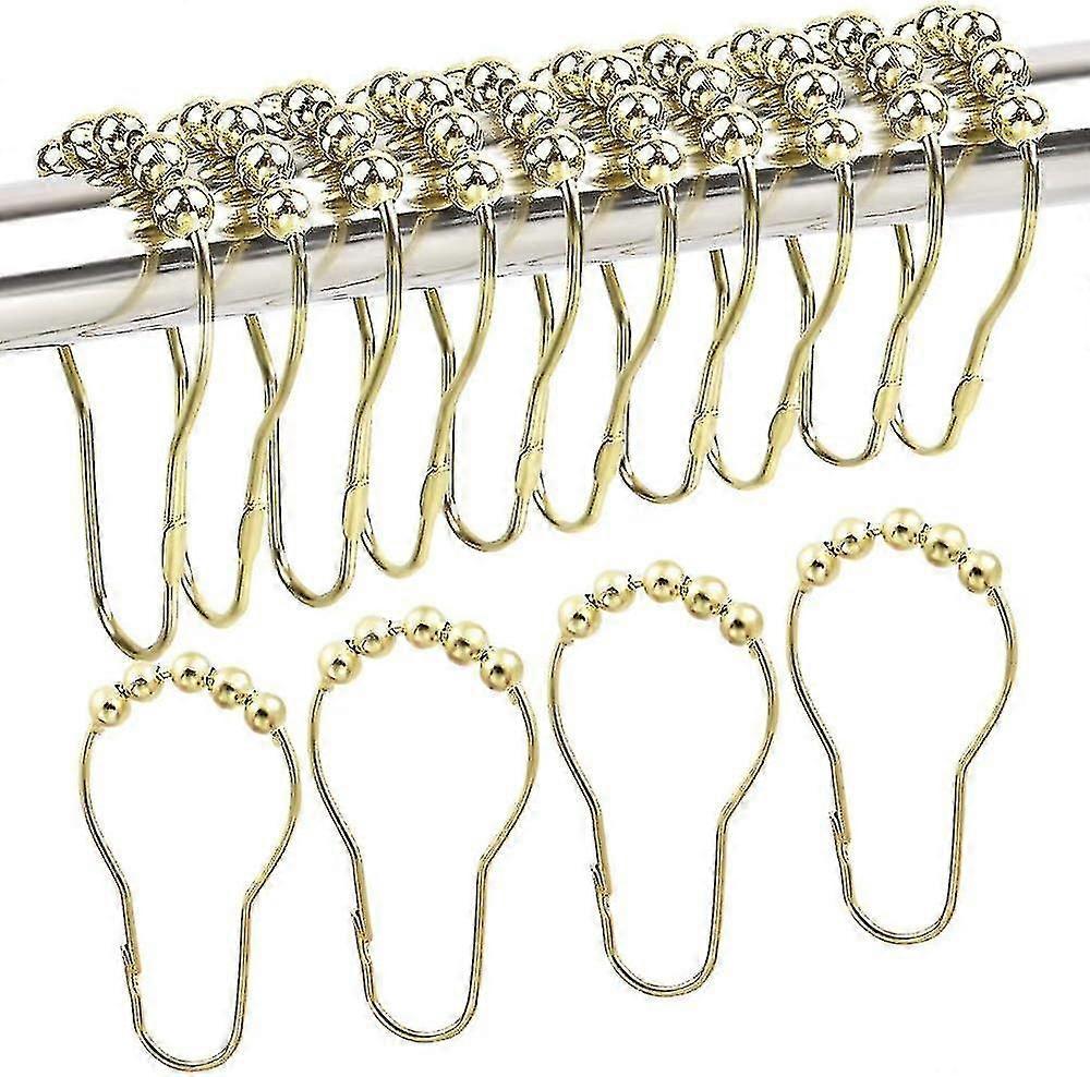 30pcs Stainless Steel Shower Curtain Hooks Gold Curtain Hooks