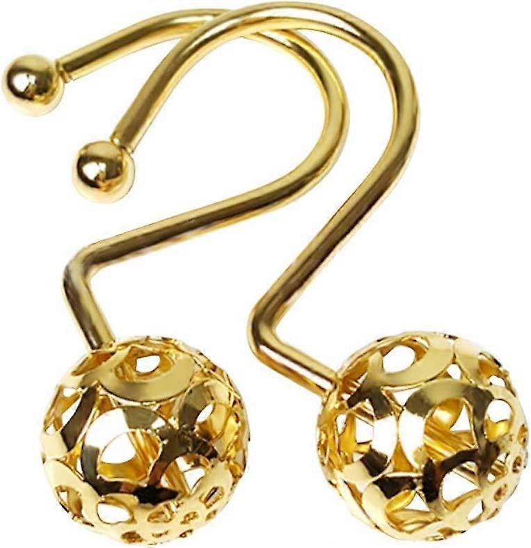 12pcs Gold Shower Curtain Hooks Rings Set Bathroom Curtain Hooks