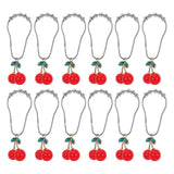 12pcs Cherry Design Shower Curtain Hooks Rings Decorative Curtain Hanger Hooks