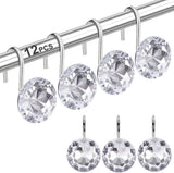 12pcs Decorative Resin Shower Curtain Hooks Rings for Bathroom Rods