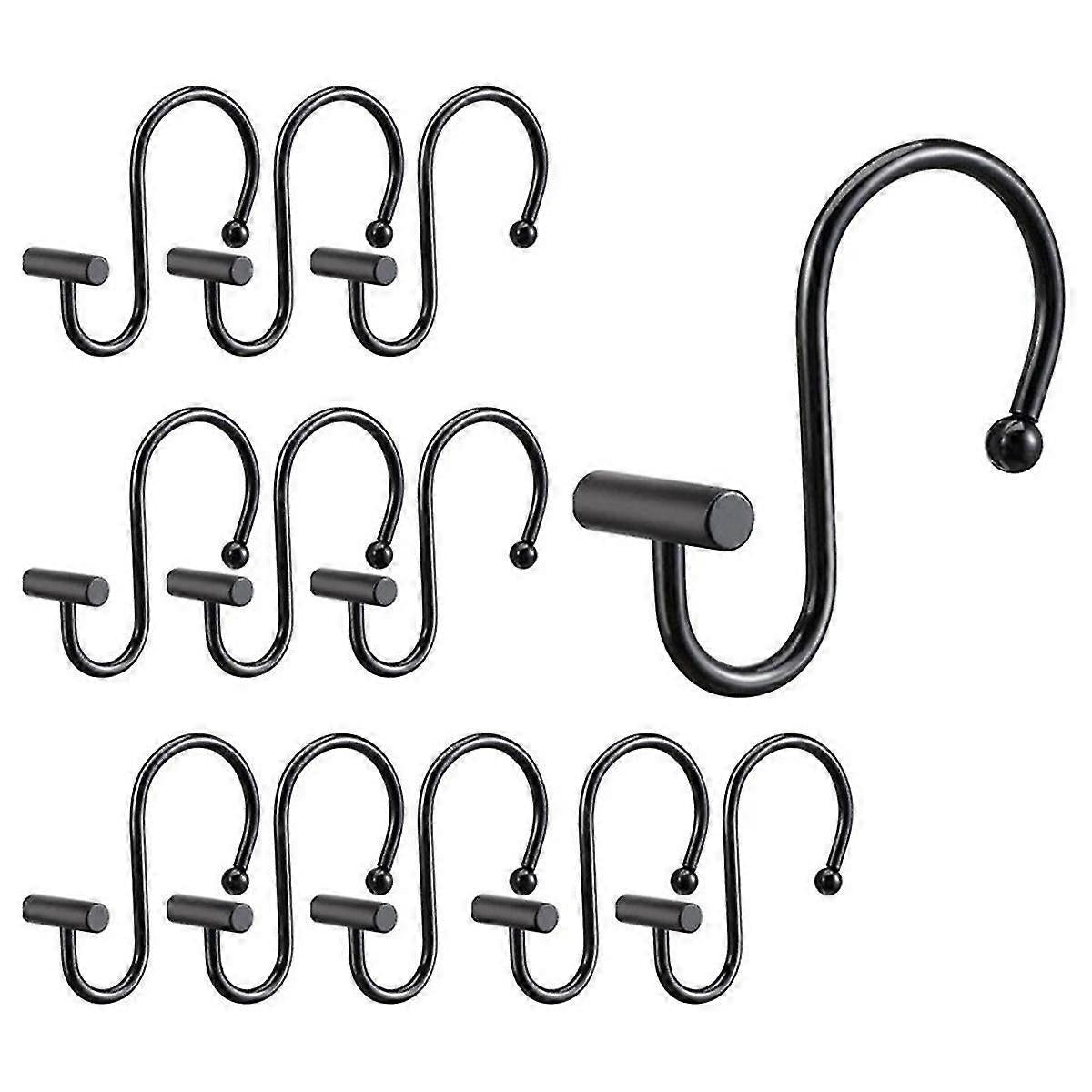 Rust-Proof Metal Shower Curtain Hooks Rings Decorative Bathroom Curtain Hooks