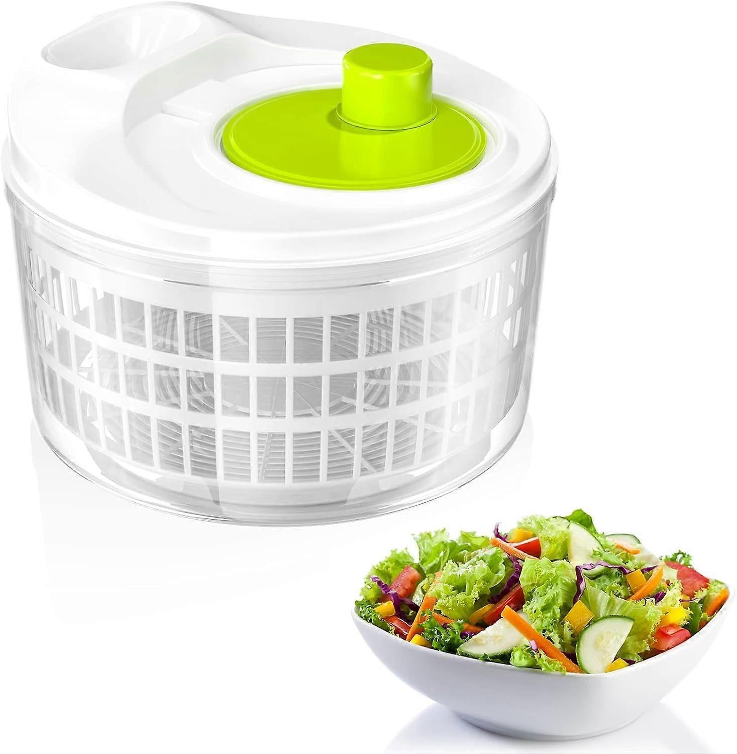 3L Salad Spinner with Crank Handle, Bowl and Strainer for Vegetables