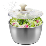 Stainless Steel Salad Spinner with Lid & Drain Basin Frame