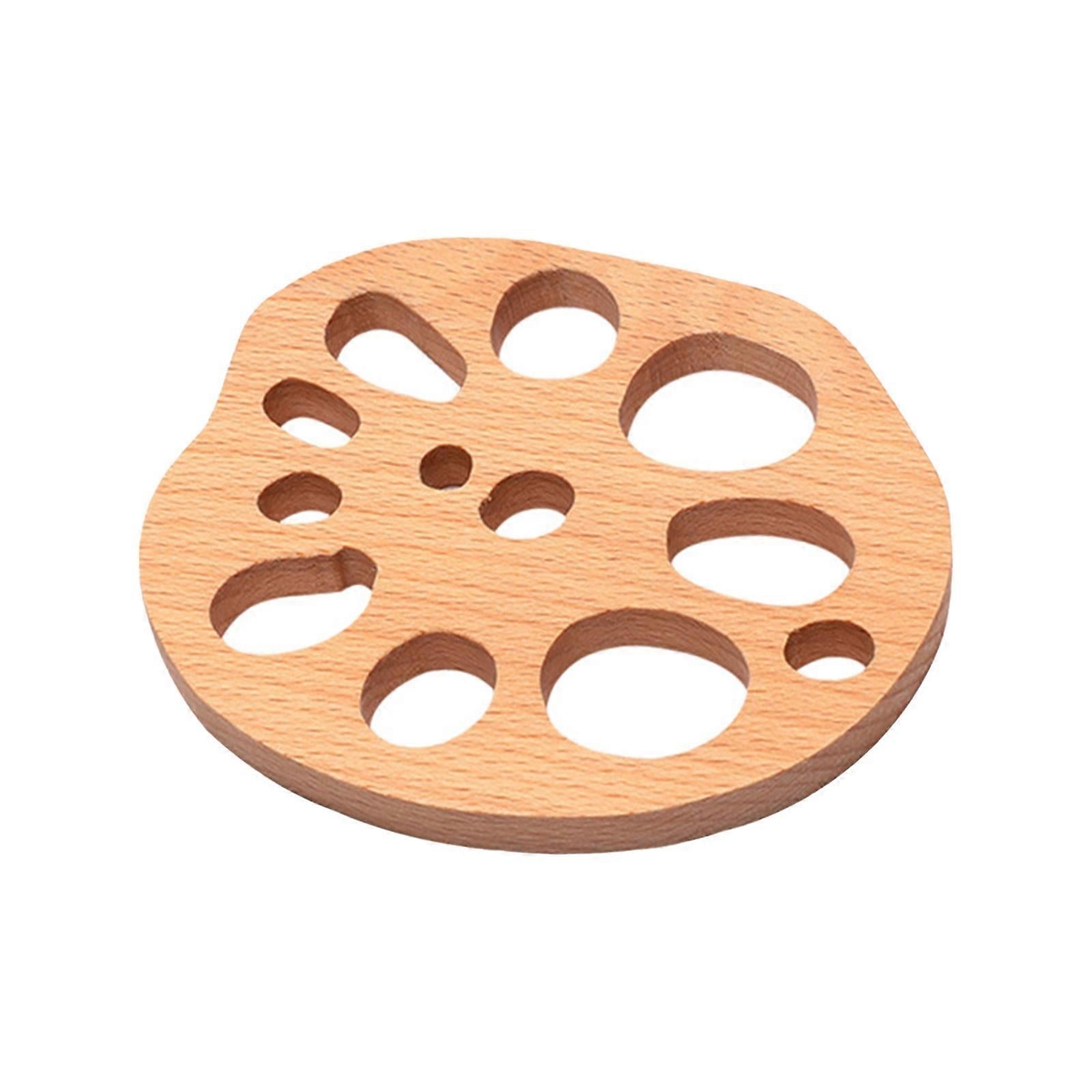 Wooden Drink Coaster Lotus Root Slice Design