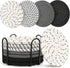 8pcs Absorbent Boho Drink Coasters for Coffee Table Gray