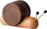 Round Wooden Coaster Set Funny Snail Shape Black Walnut