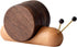 Round Wooden Coaster Set Funny Snail Shape Black Walnut