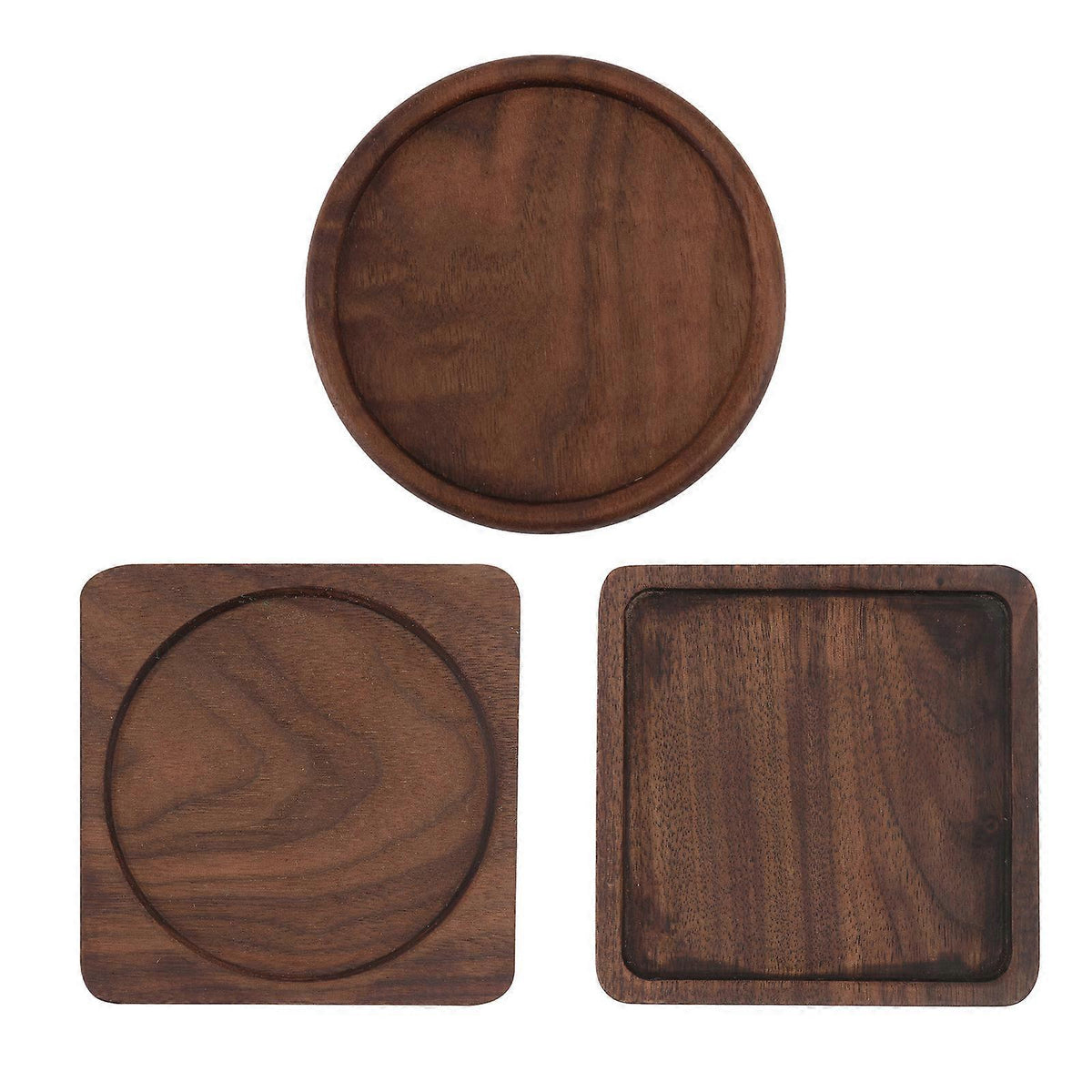 3pcs Square Wooden Drink Coasters Cup Mats