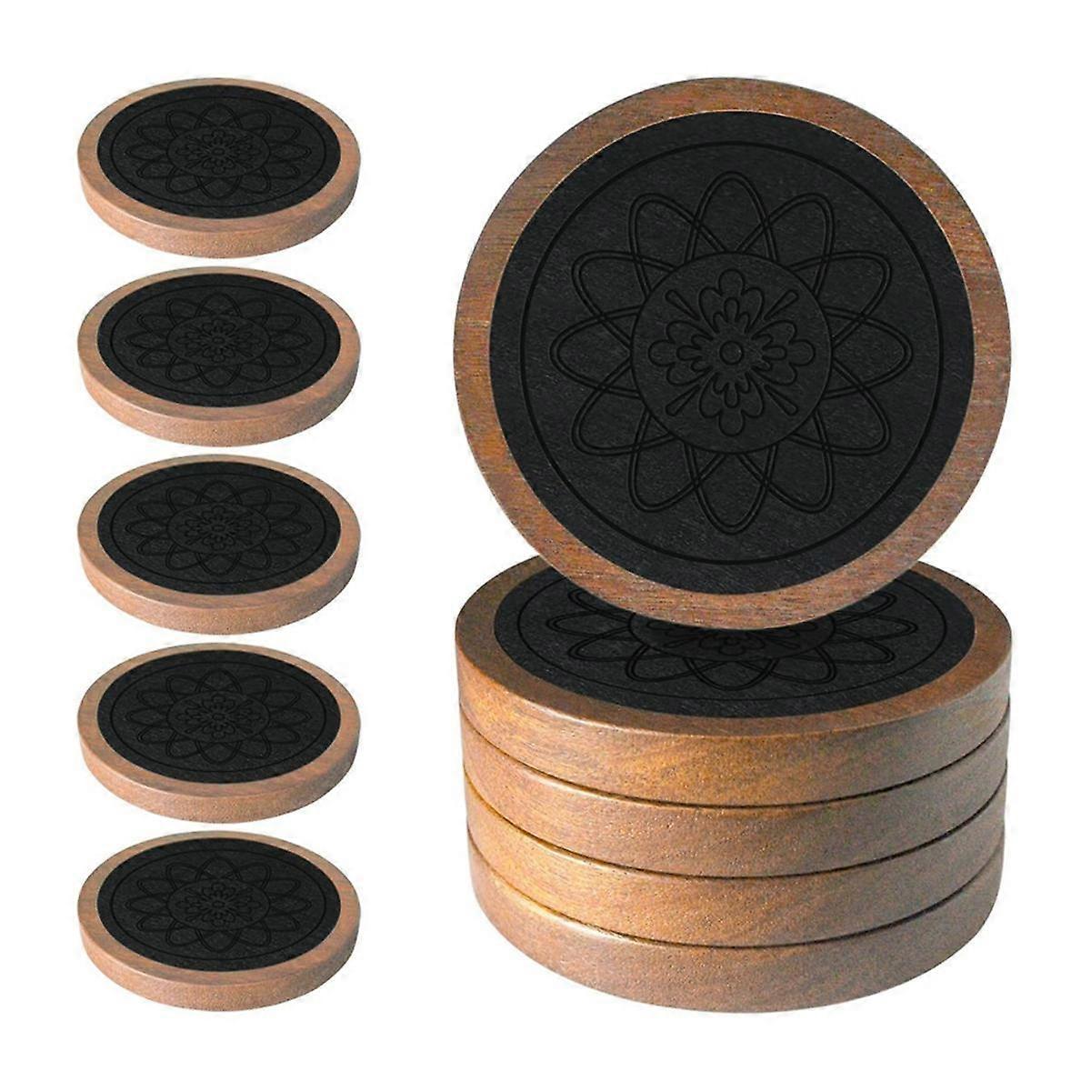 5pcs Wooden Absorbent Drink Coasters for Coffee Table