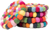 5pcs Felt Ball Round Drink Coasters Set