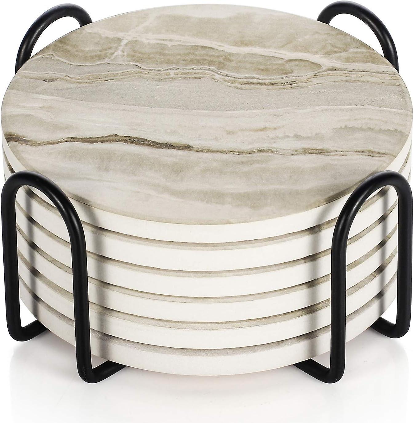 Marble Absorbent Drink Coasters Table Protection