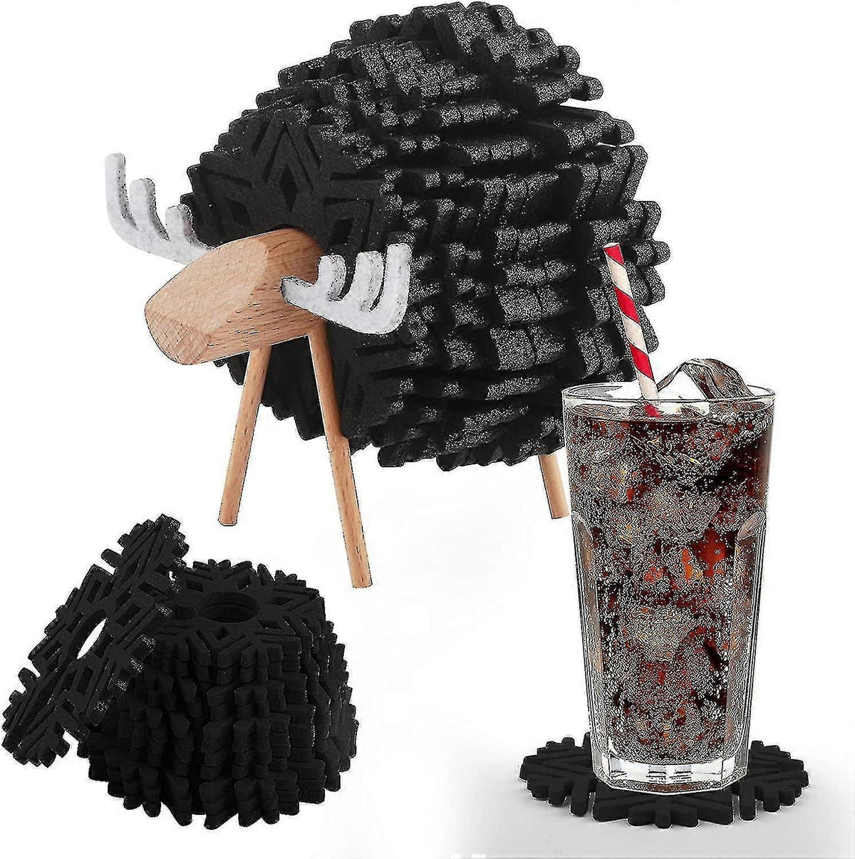 Felt Drink Coasters Non-Slip Washable Heat Resistant