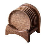 6pcs Wooden Drink Coasters with Holder for Household Freezer Fridge