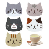 5pcs Cute Cartoon Cat Silicone Drink Coasters Decorative Table Coasters